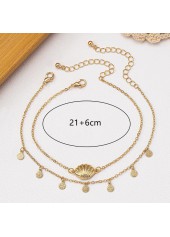 Golden Shell Design Alloy Anklet Set | thumb picture 