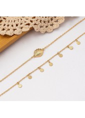 Golden Shell Design Alloy Anklet Set | thumb picture 