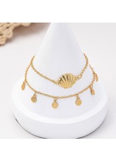 Golden Shell Design Alloy Anklet Set | thumb picture 
