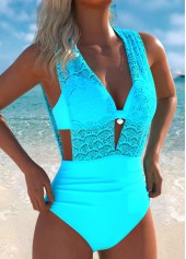 Tummy Coverage Cyan One Piece Swimwear and Bra | thumb picture 