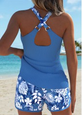 Tummy Coverage Mid Waisted Floral Print Tankini Set | thumb picture 