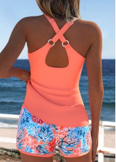 Tummy Coverage Mid Waisted Marine Life Print Tankini Set | thumb picture 