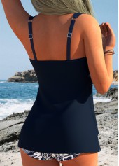 Cross Hem Mid Waisted Floral Print Tankini Set | thumb picture 