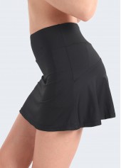 Black Elastic Waist High Waisted Pantskirt | thumb picture 