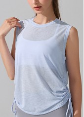 Light Blue Sleeveless Round Neck Sports Top | thumb picture 