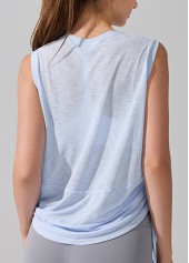 Light Blue Sleeveless Round Neck Sports Top | thumb picture 