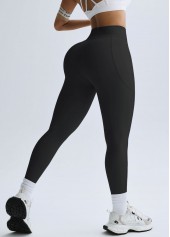 Black Skinny Elastic Waist High Waisted Leggings | thumb picture 