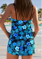 Tummy Coverage Floral Print Dark Blue One Piece Swimwear | thumb picture 