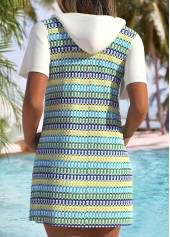 Tummy Coverage Multi Stripe Print Cyan Cover Up | thumb picture 