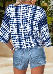 Blue Tummy Coverage Tie Dye Print Half Sleeve Blouse | thumb picture 