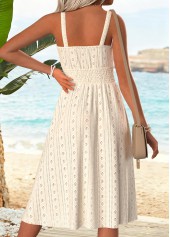 Beige Tummy Coverage Strappy V Neck Dress | thumb picture 