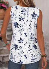 White Tummy Coverage Floral Print Sleeveless Tank Top | thumb picture 
