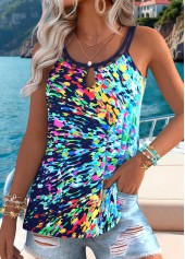 Multi Color Tummy Coverage Dazzle Colorful Print Camisole Top | thumb picture 