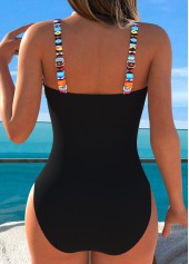 Tummy Control Striped Black One Piece Swimwear | thumb picture 