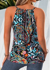 Multi Color Corset Paisley Print Strappy Tank Top | thumb picture 