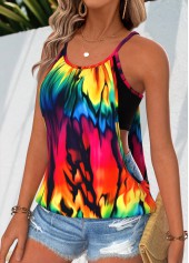Multi Color Fake 2in1 Ombre Strappy Camisole Top