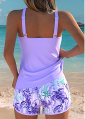 Tummy Coverage Mid Waisted Marine Life Print Tankini Set | thumb picture 