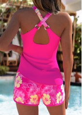 Tummy Coverage Mid Waisted Floral Print Tankini Set | thumb picture 