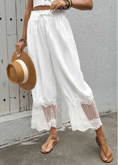 women clothes image of Black Wide Leg Elastic Waist High Waisted Pants