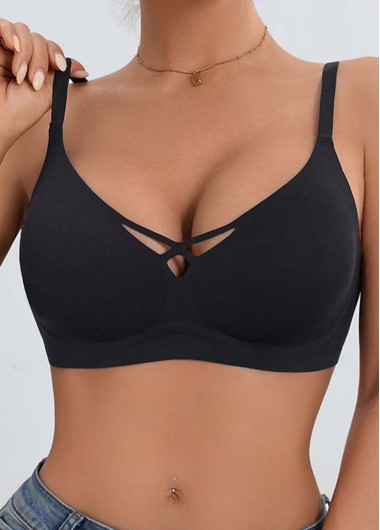women clothes image of Black Color Push-up Detail Scoop Bra