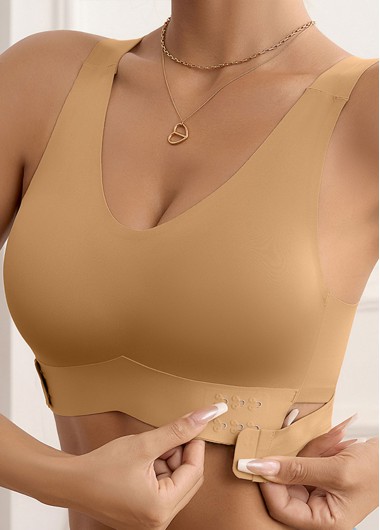 women clothes image of Dark Camel Seamless V Neck Bra
