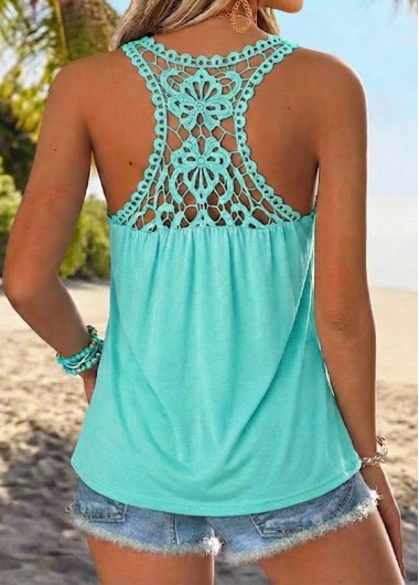 women clothes image of Cyan Tummy Coverage Sleeveless Draped Neck Tank Top