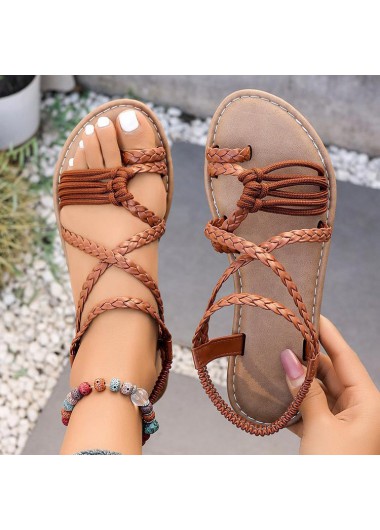 women clothes image of Dark Coffee Toe Post Falt Sandals