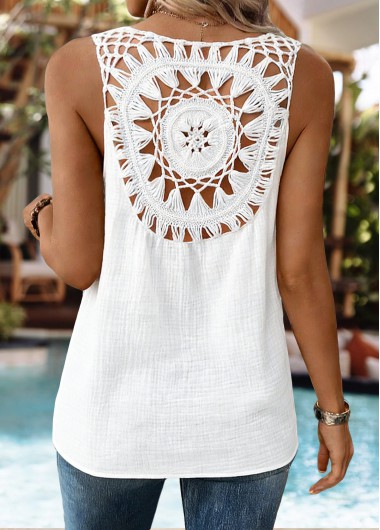 women clothes image of White Tummy Coverage Strappy V Neck Tank Top