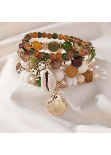 women clothes image of Multi Color Shell Glass Bracelet Set