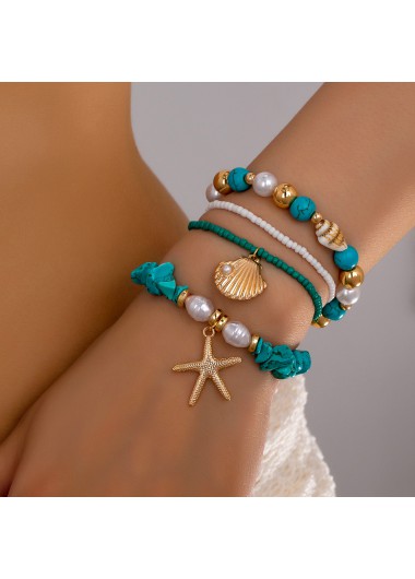 women clothes image of Mint Green Color Shell Turquoise Bracelets
