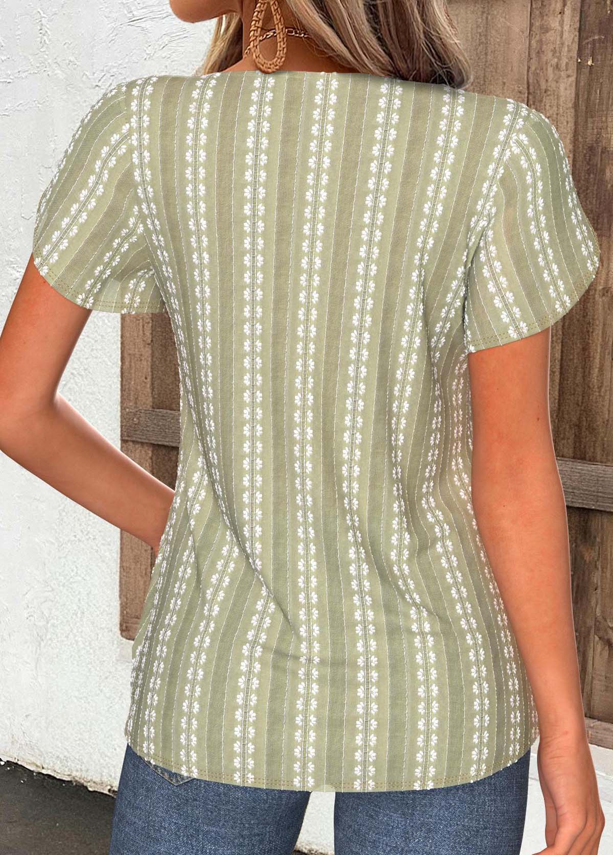 Sage Green Tummy Coverage Short Sleeve T Shirt | picture 