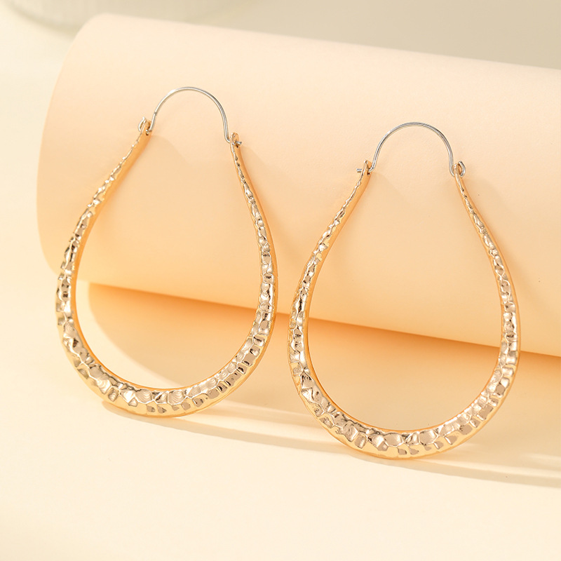 Golden Color Alloy Detail Geometric Earrings | picture 
