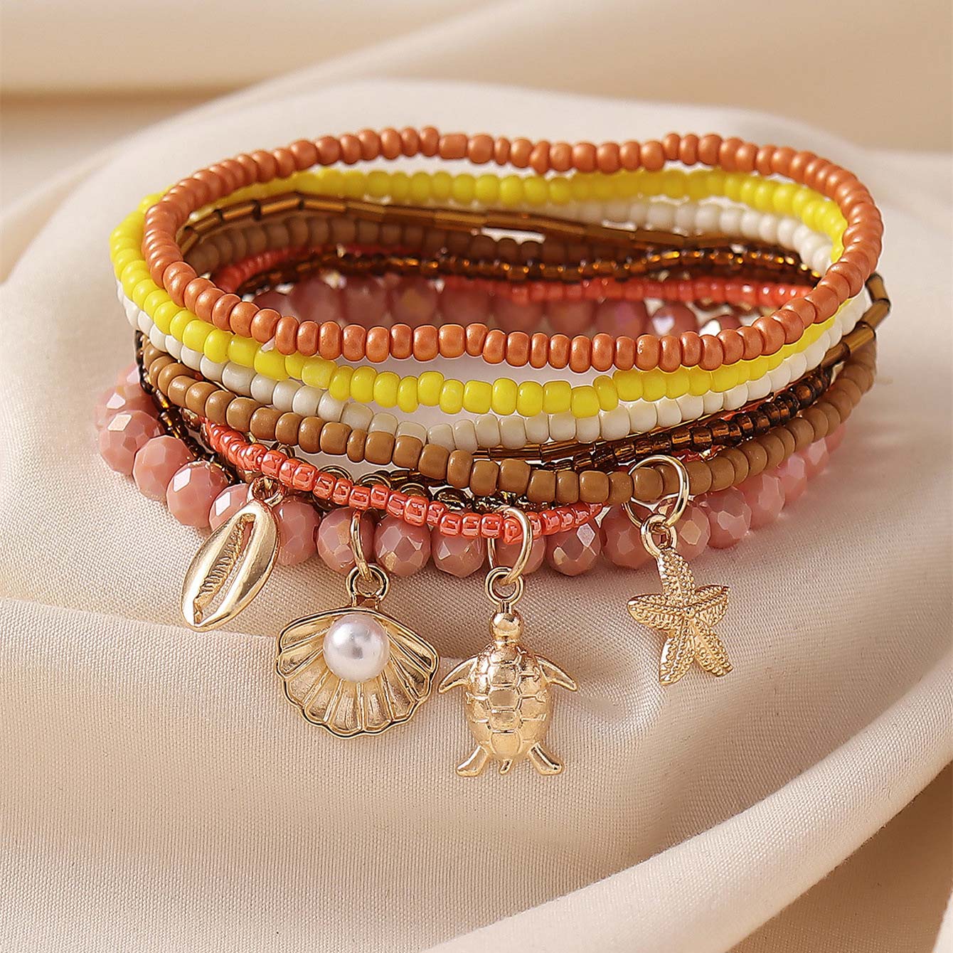 Multi Color Shell Seed Beads Bracelets | picture 