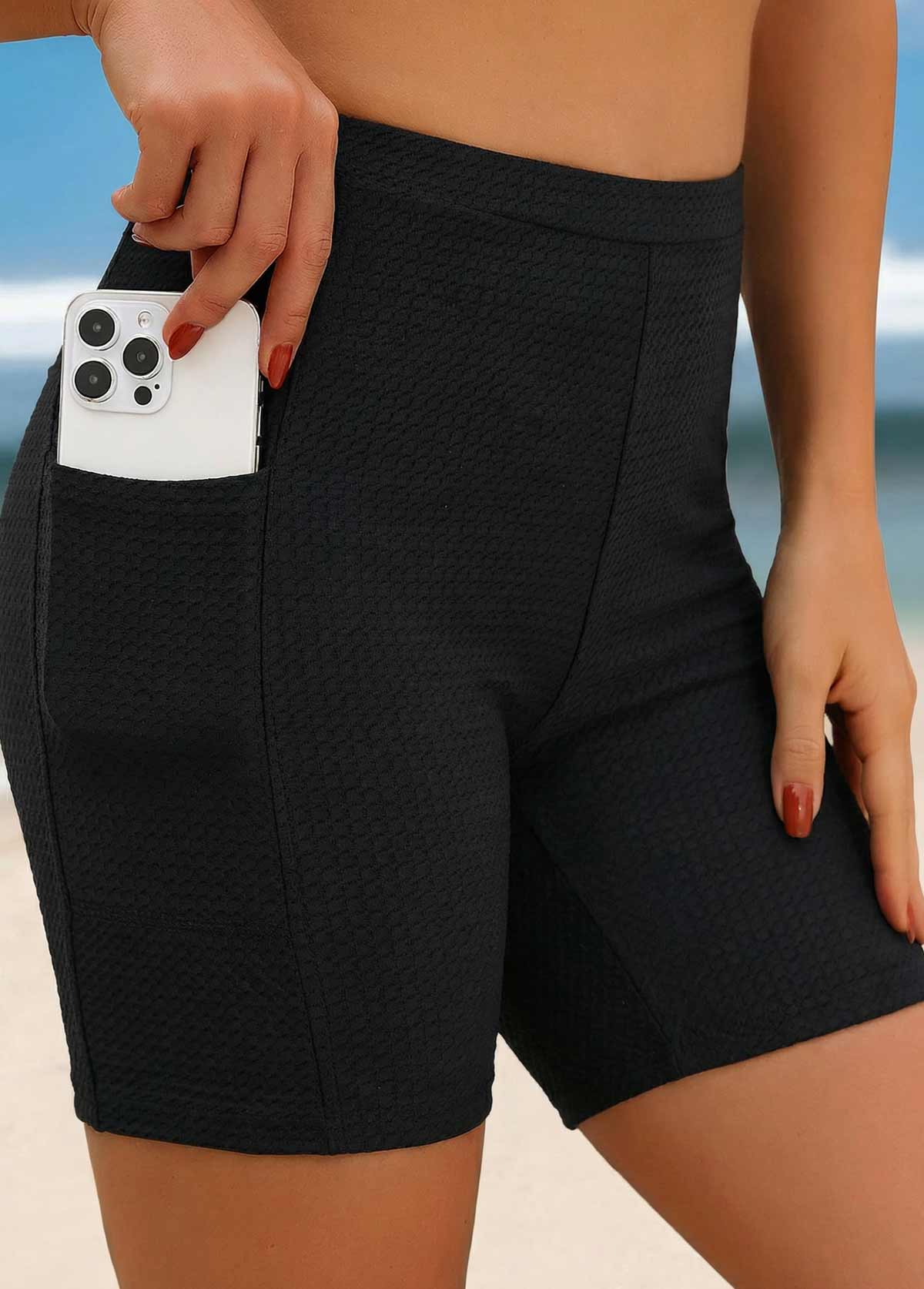 Wide Waistband High Waisted Multi Color Swim Shorts | picture 