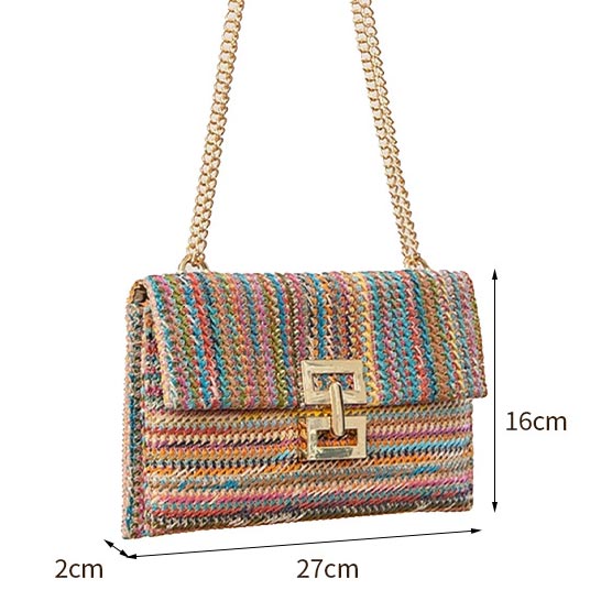 Multi Color Turnlock Chains Crossbody Bag | picture 