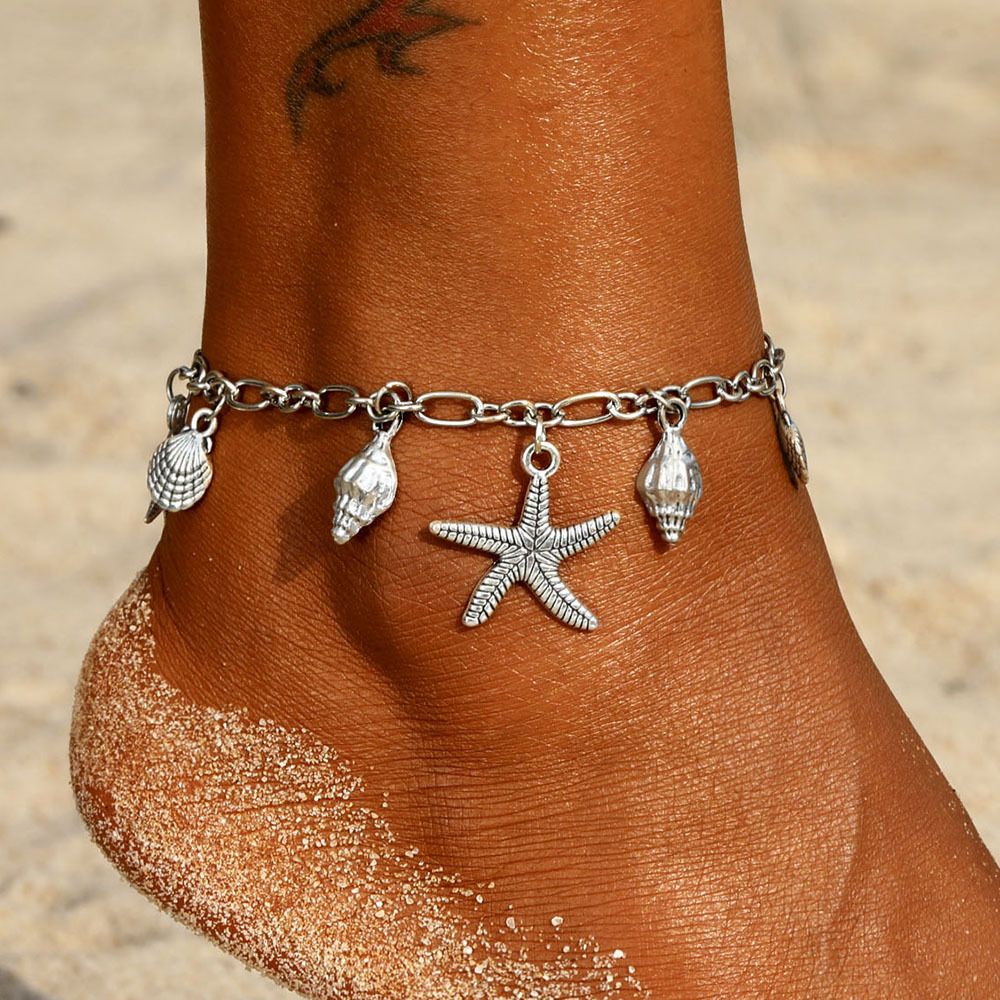 Silver Color Shell Alloy Detail Anklet | picture 