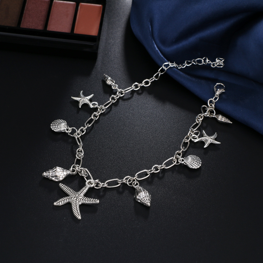 Silver Color Shell Alloy Detail Anklet | picture 