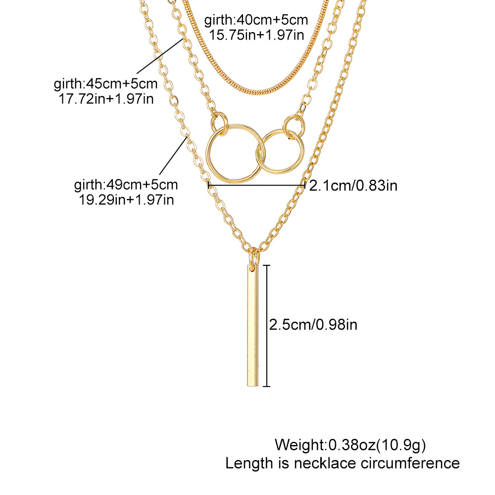 Golden Color Round Alloy Detail Necklace | picture 