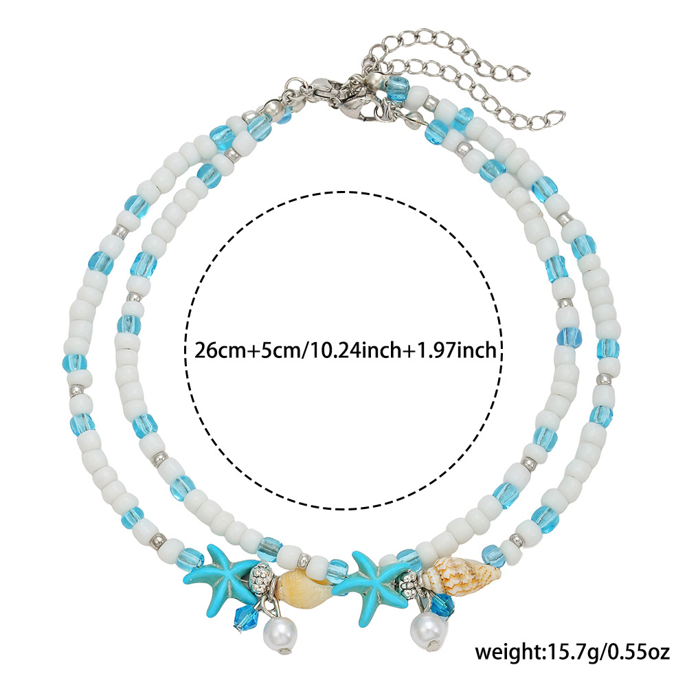 Mint Green Shell Seed Beads Anklets | picture 