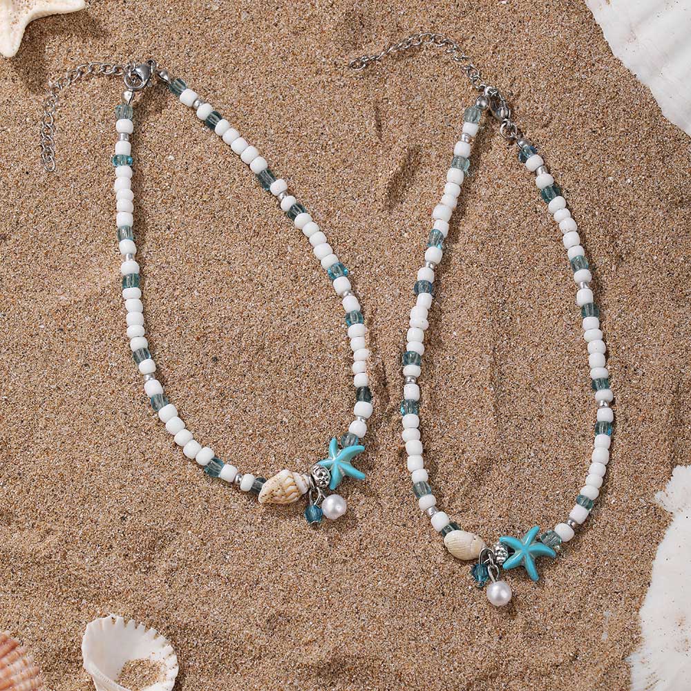 Mint Green Shell Seed Beads Anklets | picture 