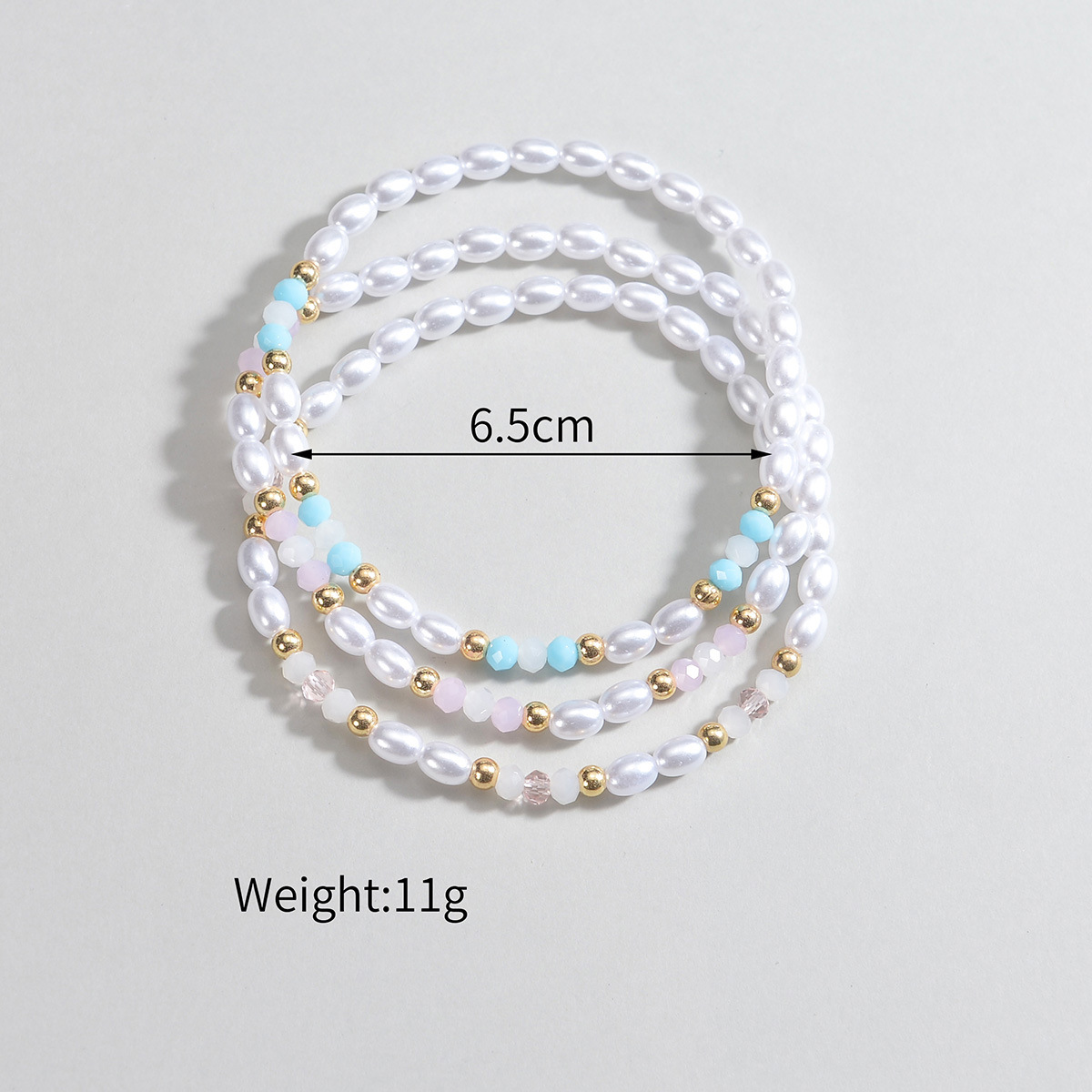 White Pearl Beaded Polyresin Anklet Set | picture 