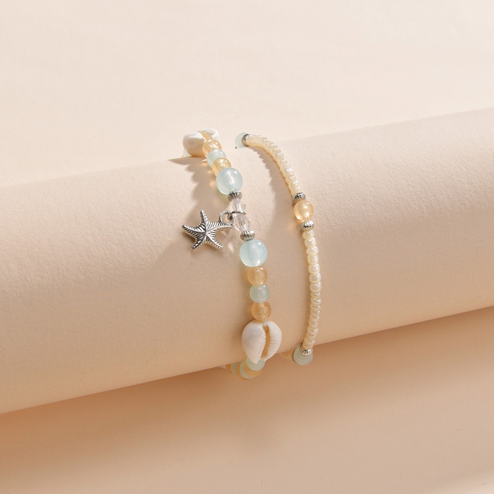 Skin Color Shell Seed Beads Anklets | picture 