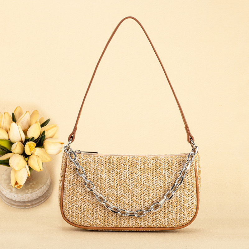 Light Camel Zip Chains Shoulder Bag | picture 