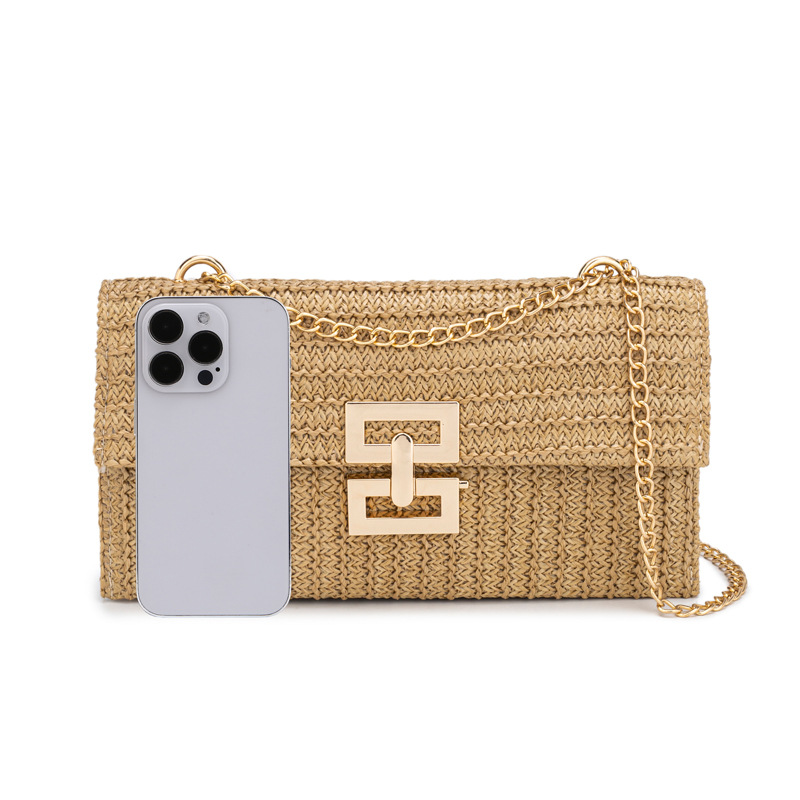 Light Camel Turnlock Chains Crossbody Bag | picture 