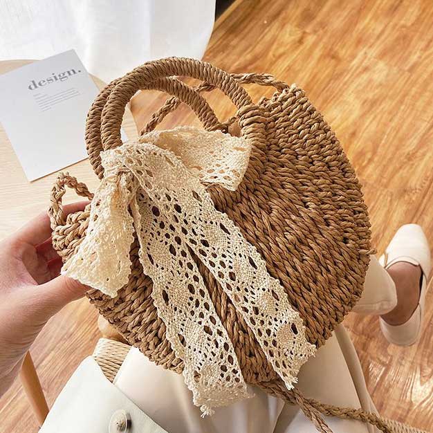 Dark Camel Color Open Crossbody Bag | picture 