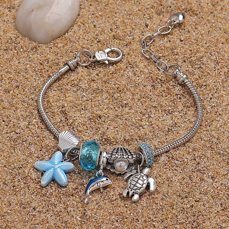 Light Blue Turtle Dolphin Alloy Bracelet | picture 
