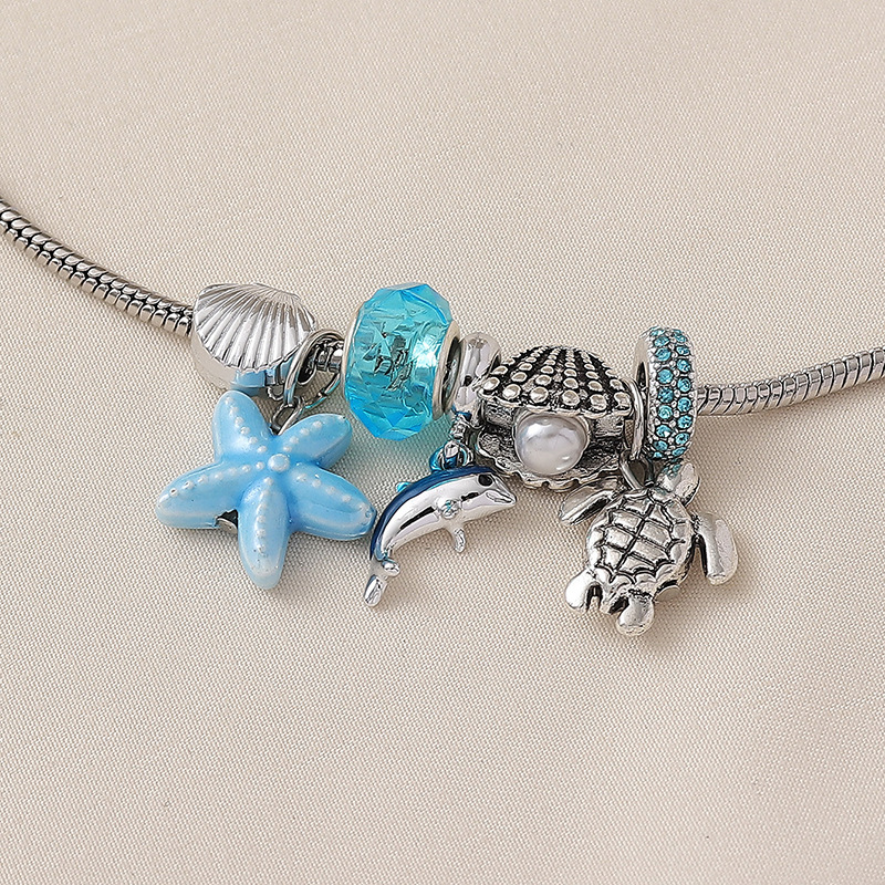 Light Blue Turtle Dolphin Alloy Bracelet | picture 