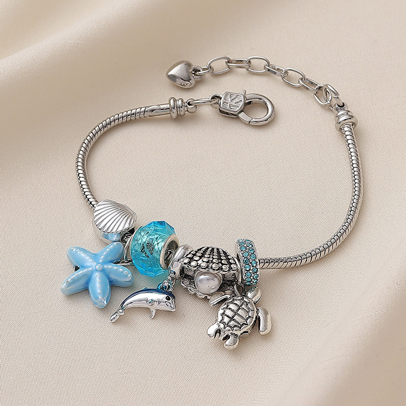 Light Blue Turtle Dolphin Alloy Bracelet | picture 