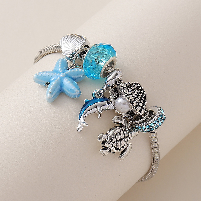 Light Blue Turtle Dolphin Alloy Bracelet | picture 