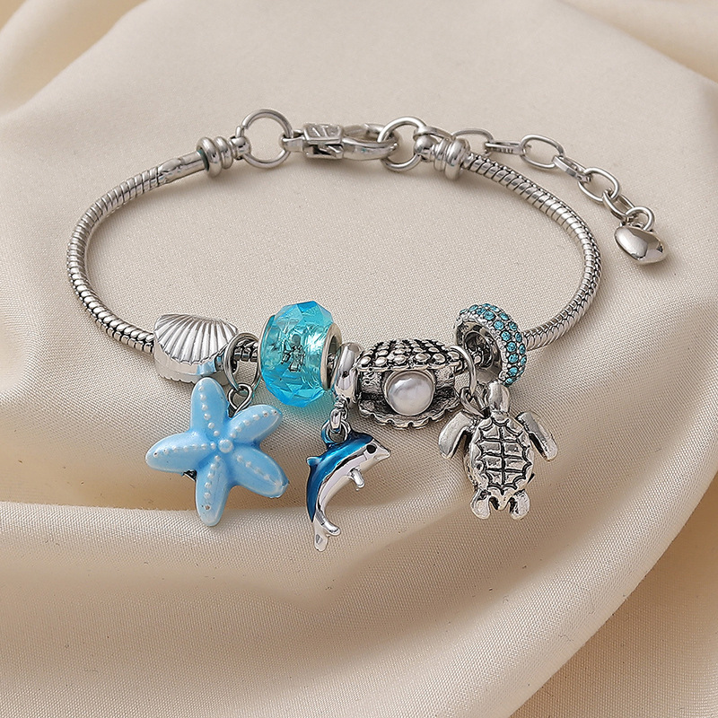 Light Blue Turtle Dolphin Alloy Bracelet | picture 